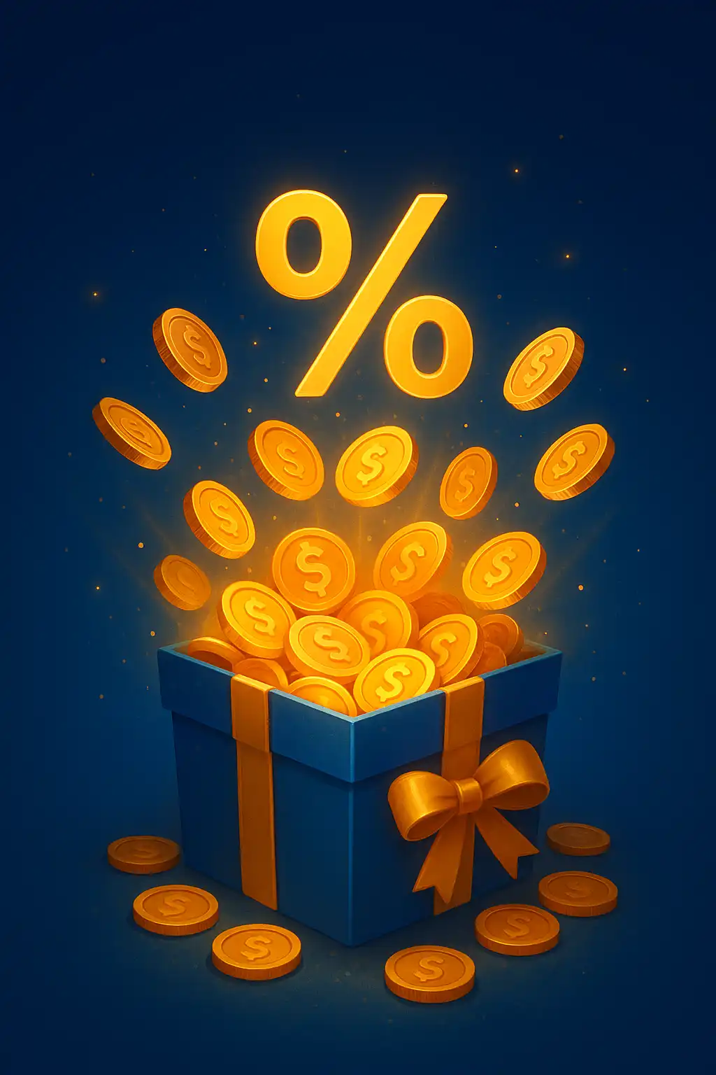 Stack of bonus coins and a gift box representing Ragnabet casino promotions